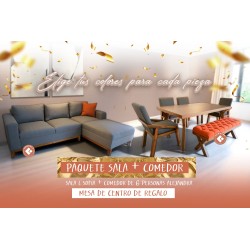 PAQUETE SALA L SOFÍA / COMEDOR ALEJANDRA 6P