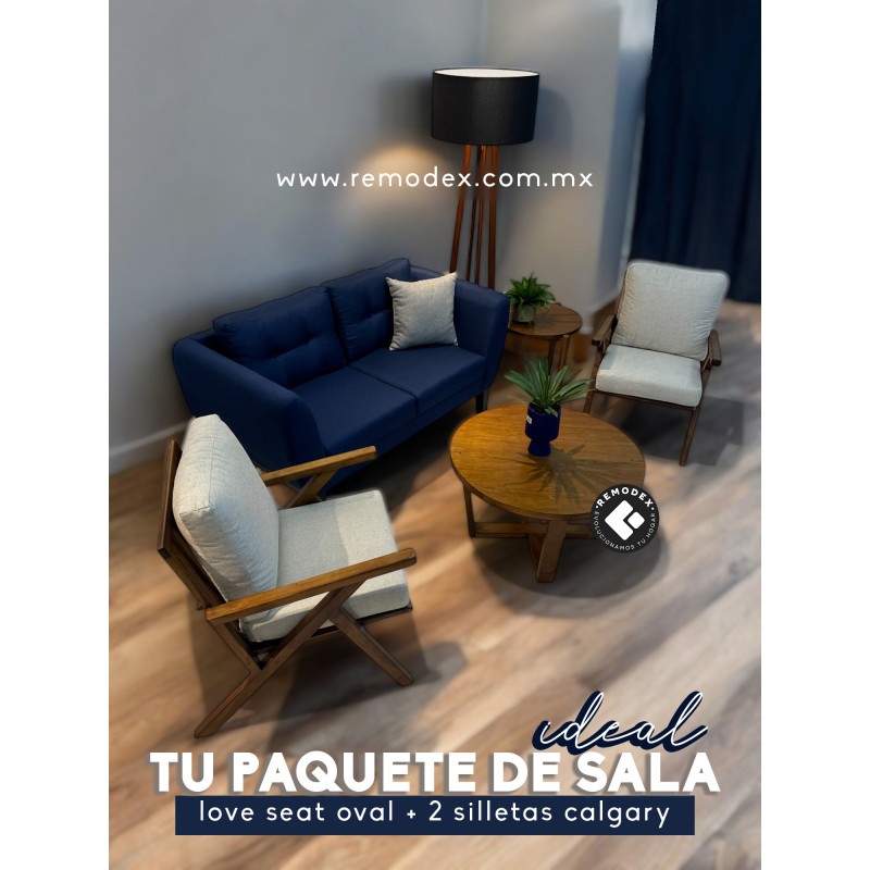 PAQUETE LOVE SEAT OVAL + 2 SILLETAS CALGARY