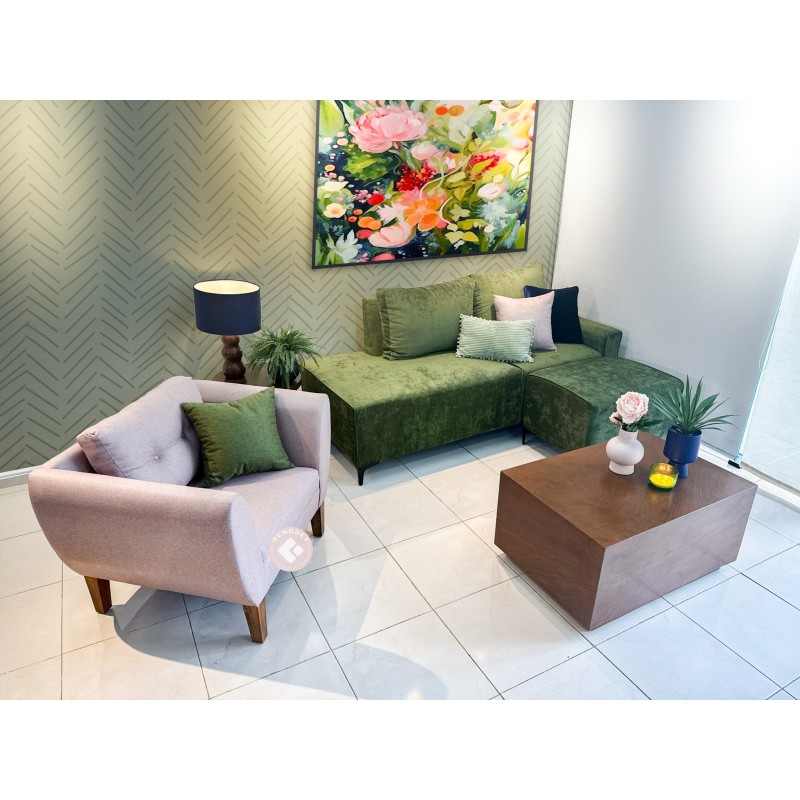 PAQUETE SOFÁ L PALERMO + INDIVIDUAL OVAL