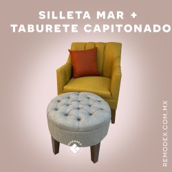 PAQUETE SILLETA MAR + TABURETE CAPITONADO