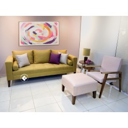 PAQUETE SOFÁ CANCÚN/ NATURA / TABURETE