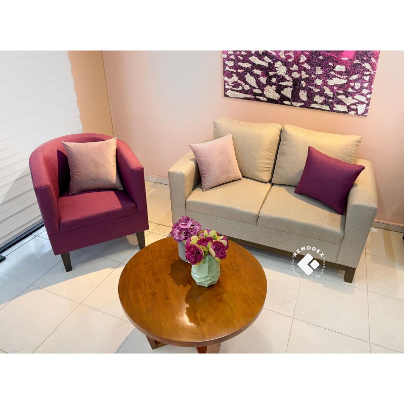 PAQUETE LOVE SEAT SOFÍA + INDIVIDUAL CIRCULAR