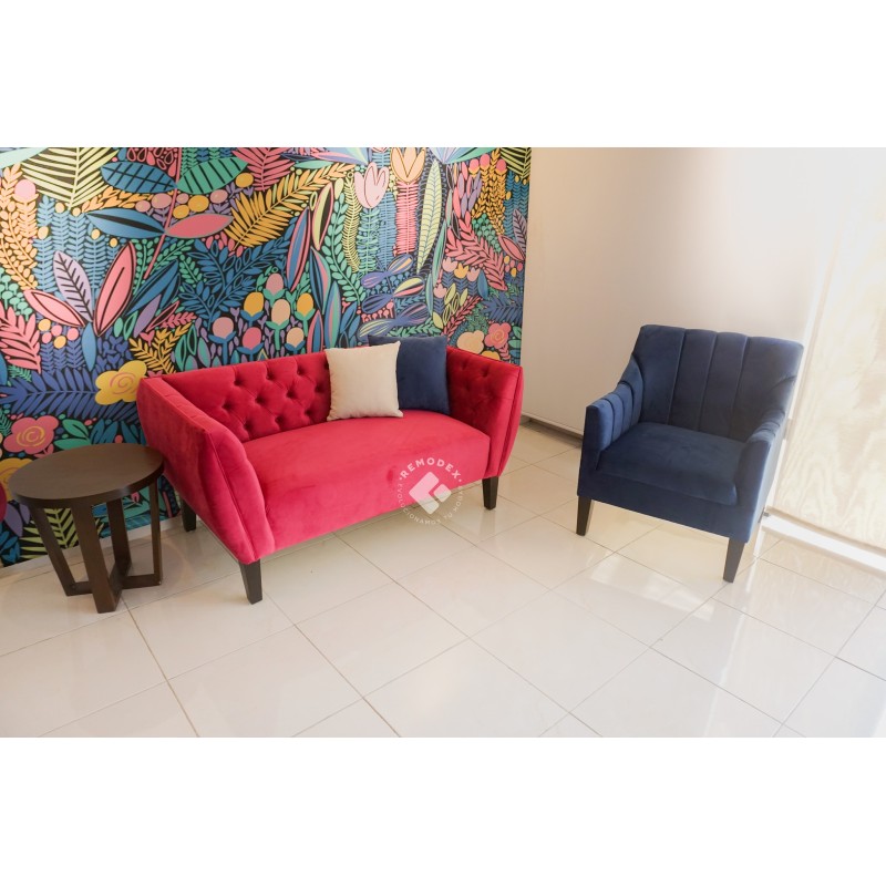 PAQUETE LOVE SEAT OVAL CAPITONADO / INDIVIDUAL MAR