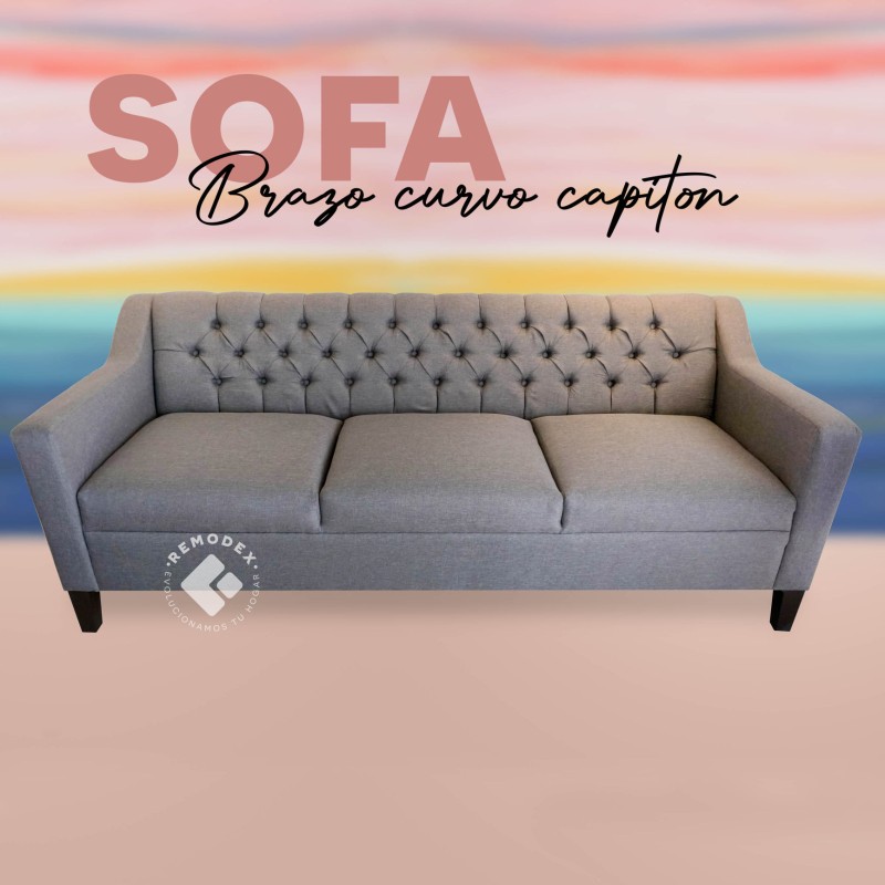 SOFÁ BRAZO CURVO CAPITONADO