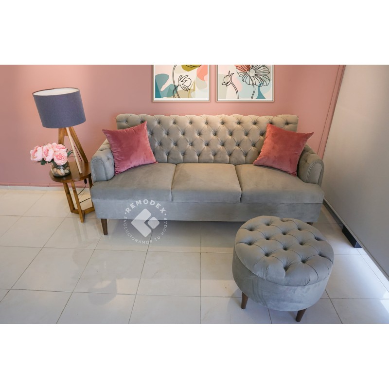 PAQUETE FRIDA B1/TABURETE CIRCULAR CAPITON