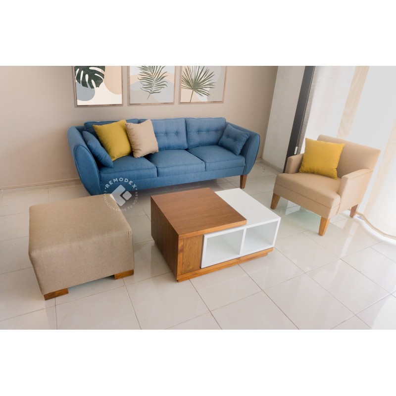 PAQUETE SOFÁ OVAL P70/MOSCÚ/TABURETE