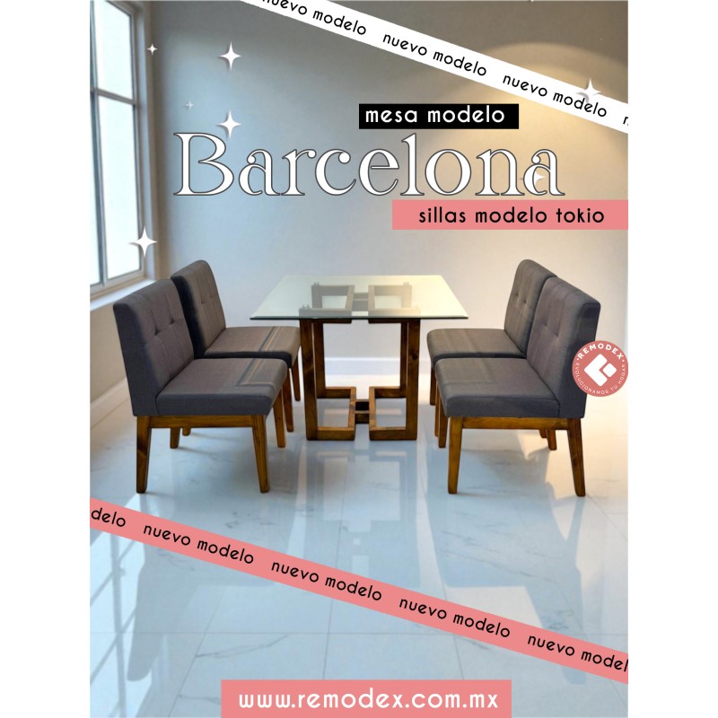 COMEDOR 4P SILLAS TOKIO/ MESA BARCELONA