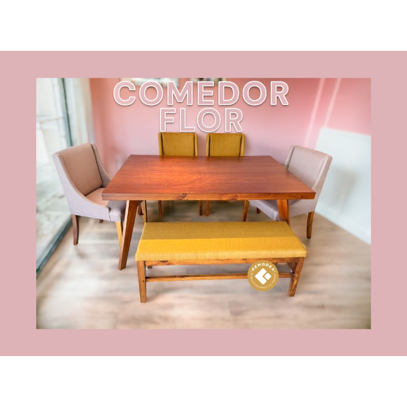 COMEDOR 6P FANNY/FLOR/BANCA