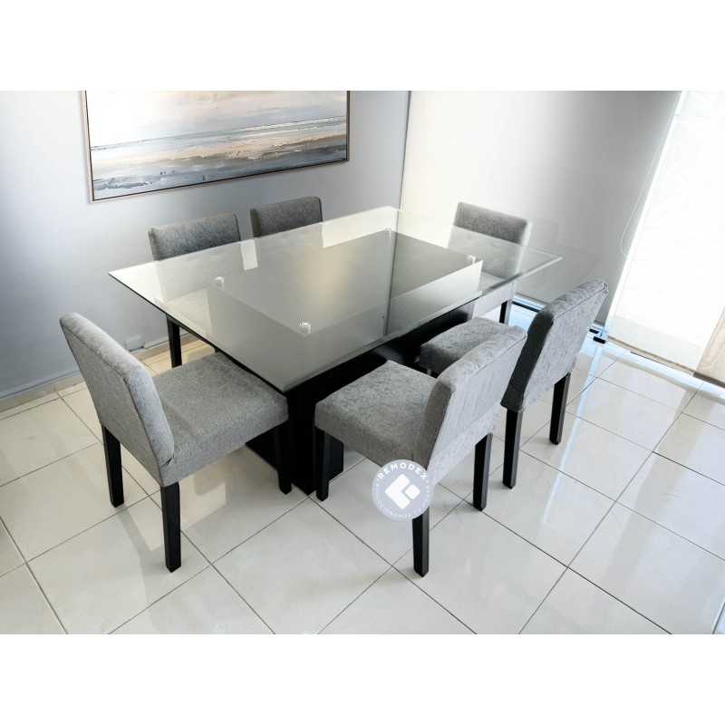 COMEDOR 6P MESA OLMO/SILLA MOD.1