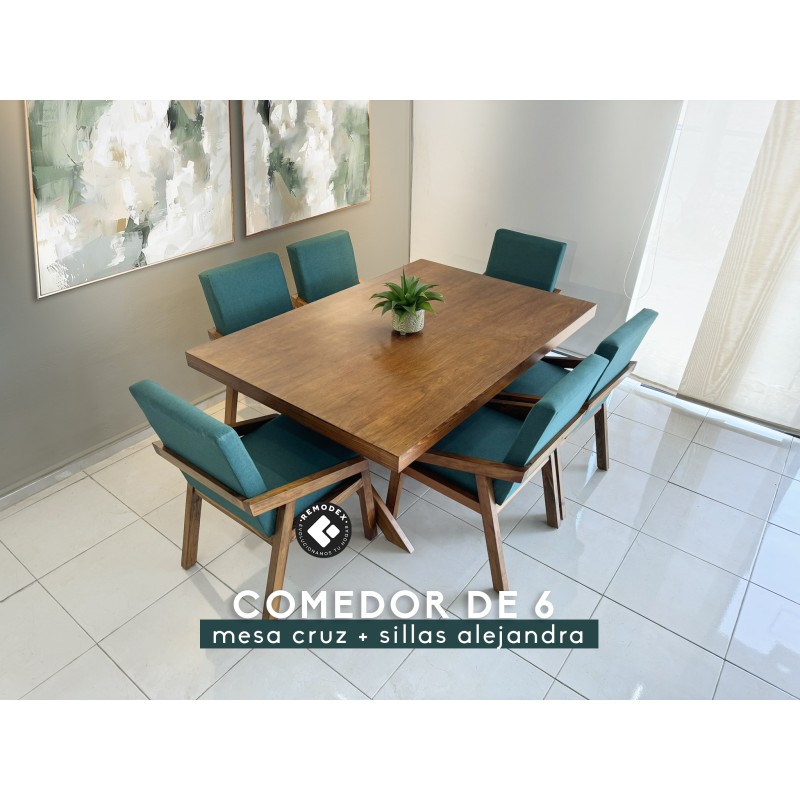 COMEDOR 6P SILLAS ALEJANDRA/MESA CRUZ