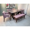 COMEDOR 6P CRUZ/SILLA CON BRAZOS/BANCA COSTURAS