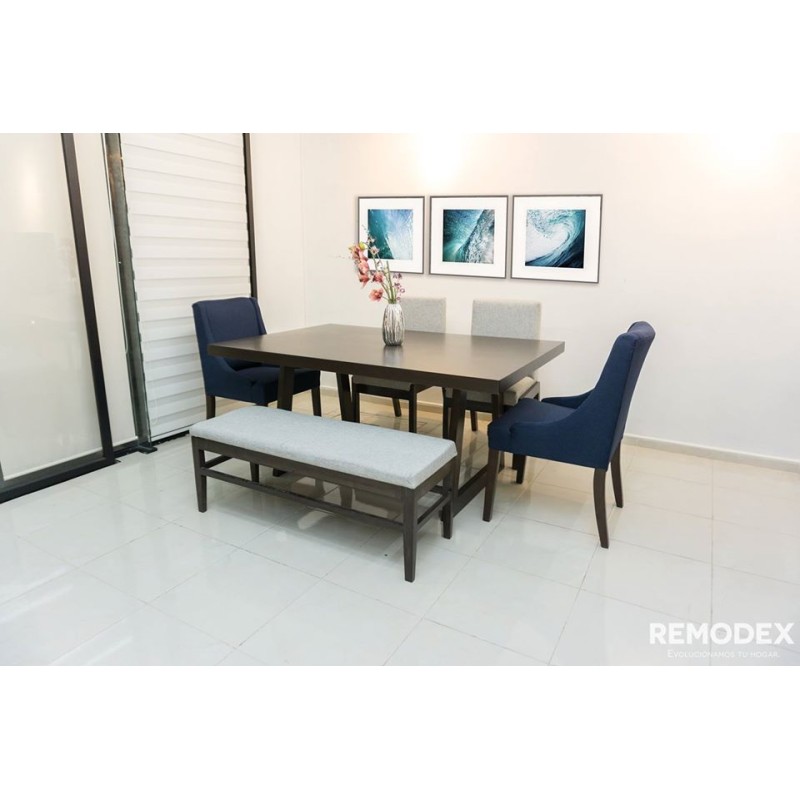 COMEDOR 6P FLOR/VINTAGE/BANCA/MESA A