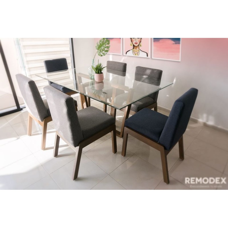 COMEDOR 6P VINTAGE/CRUCETA CRISTAL