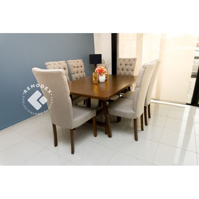 COMEDOR 6P ROMA/CAPITON ALTO